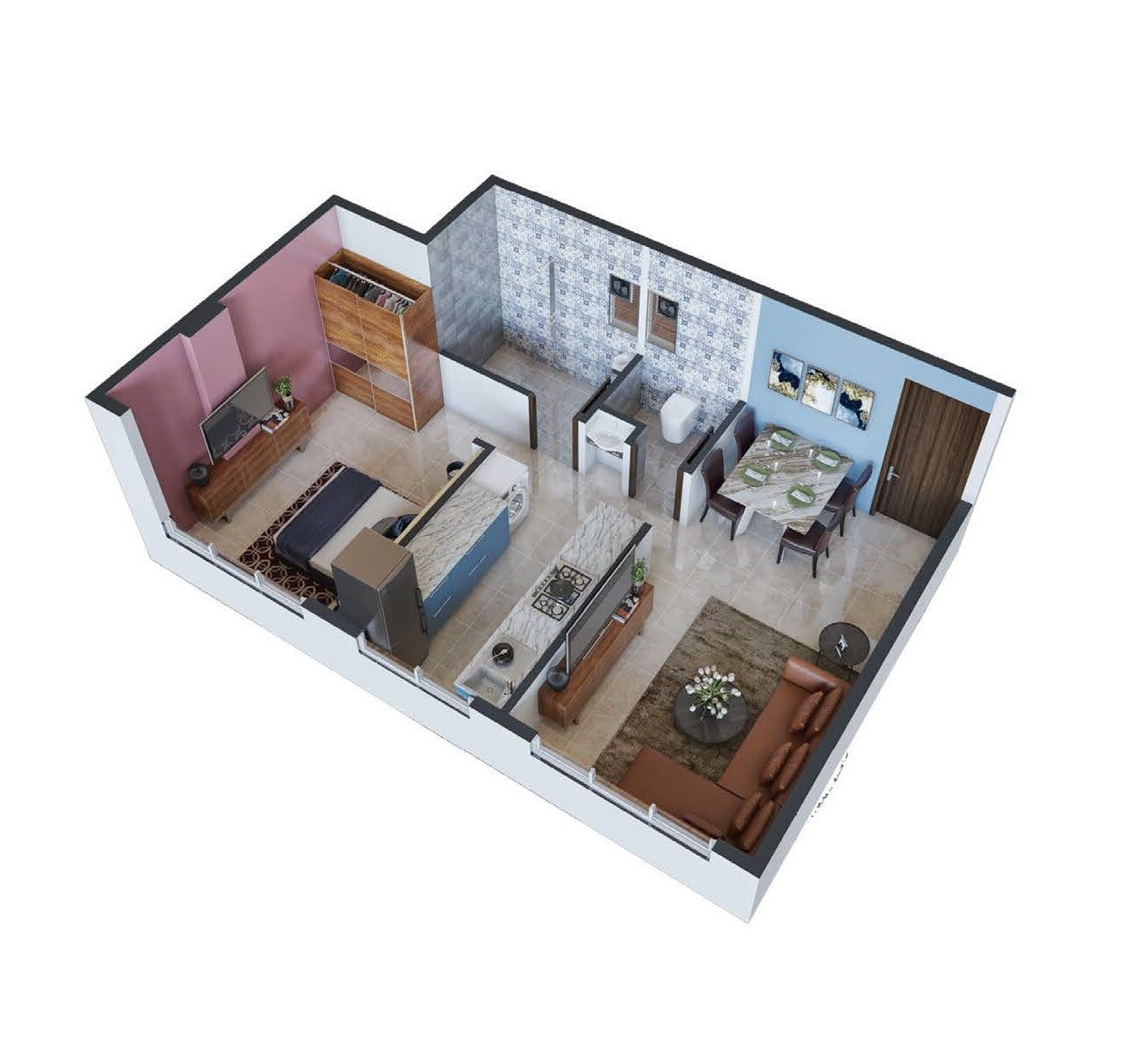 1 BHK 420 Sq. Ft. Apartment