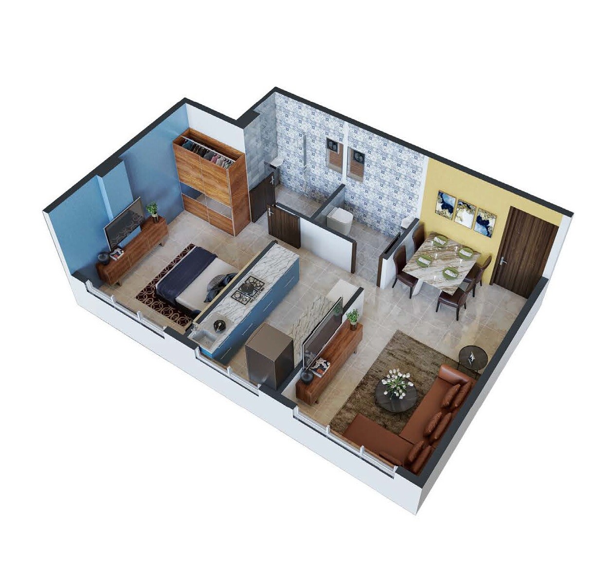 1 BHK 437 Sq. Ft. Apartment