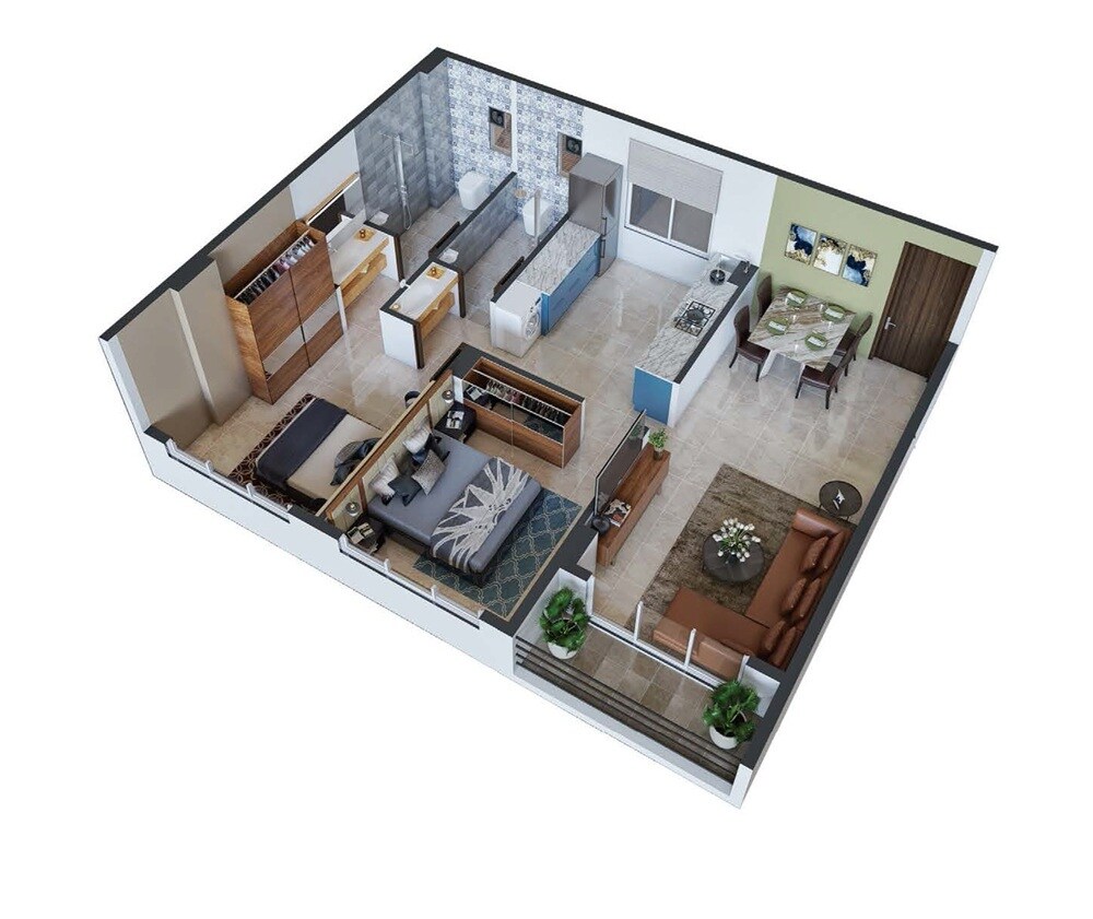 2 BHK 536 Sq. Ft. Apartment