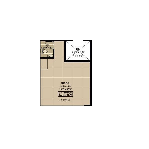 Floor plan of 298 Sq. Ft. Retail Shop in Om Sai Vaastu, Navi Mumbai