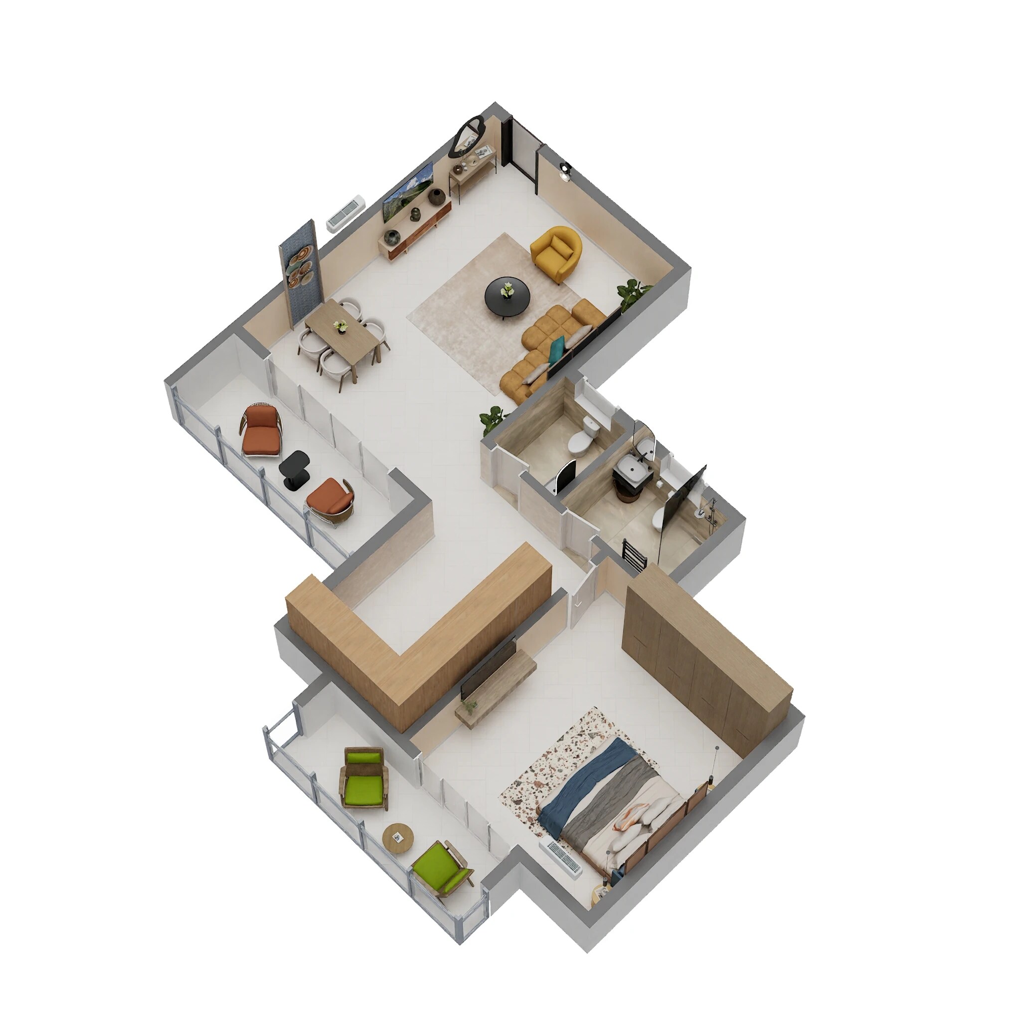 Floor plan of 1 BHK 450 Sq. Ft. Apartment in Om Signature, Navi Mumbai