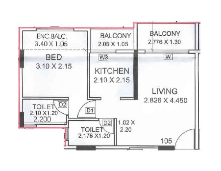 1 BHK 336 Sq. Ft. Apartment in Om Vaastu Residency