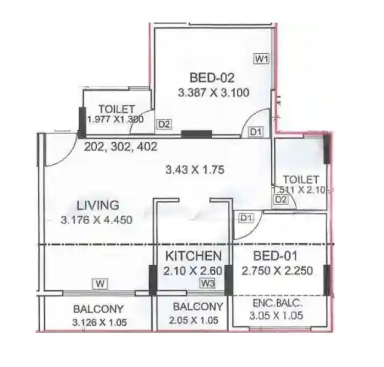 om vaastu residency apartment 2 bhk 557sqft 20253208163229
