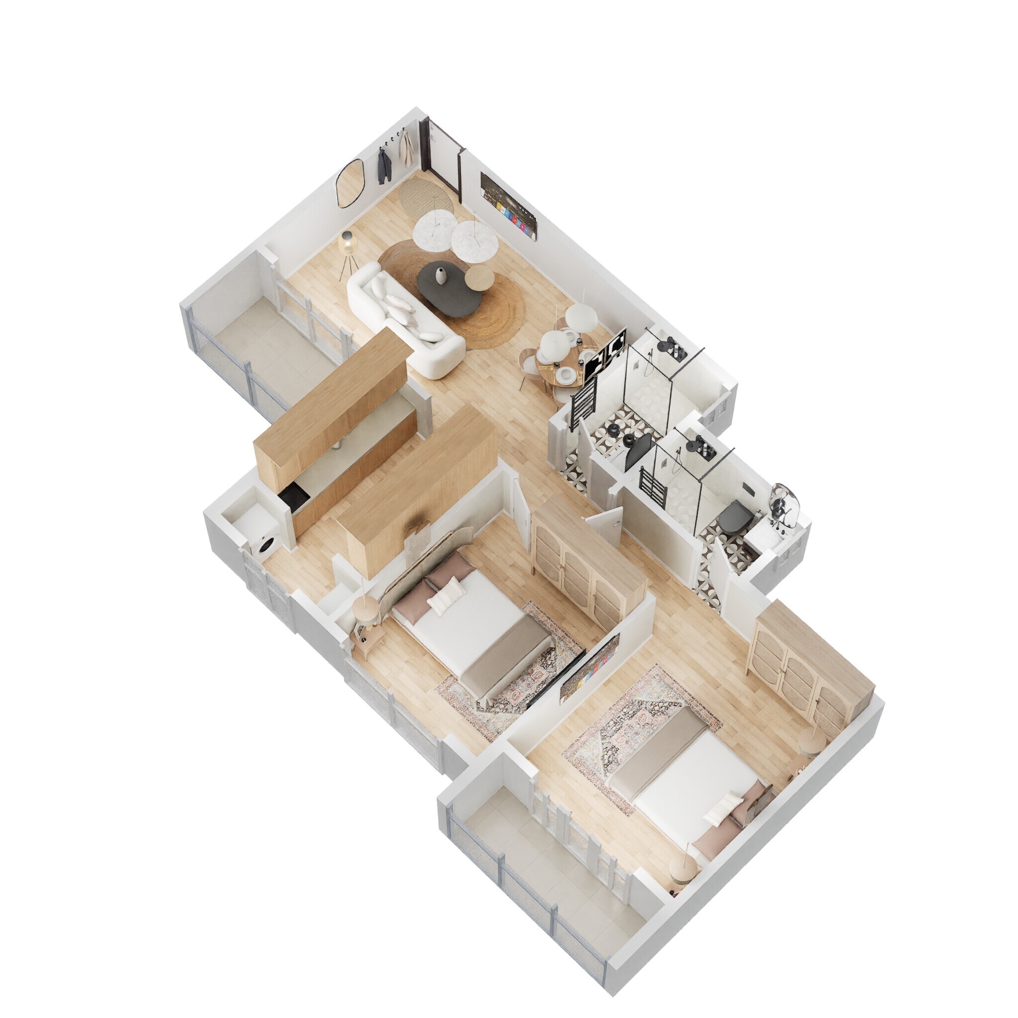 Floor plan of 2 BHK 640 Sq. Ft. Apartment in Oxyfresh Homes Phase 2, Navi Mumbai