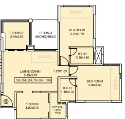 2 BHK 1092 Sq. Ft. Apartment