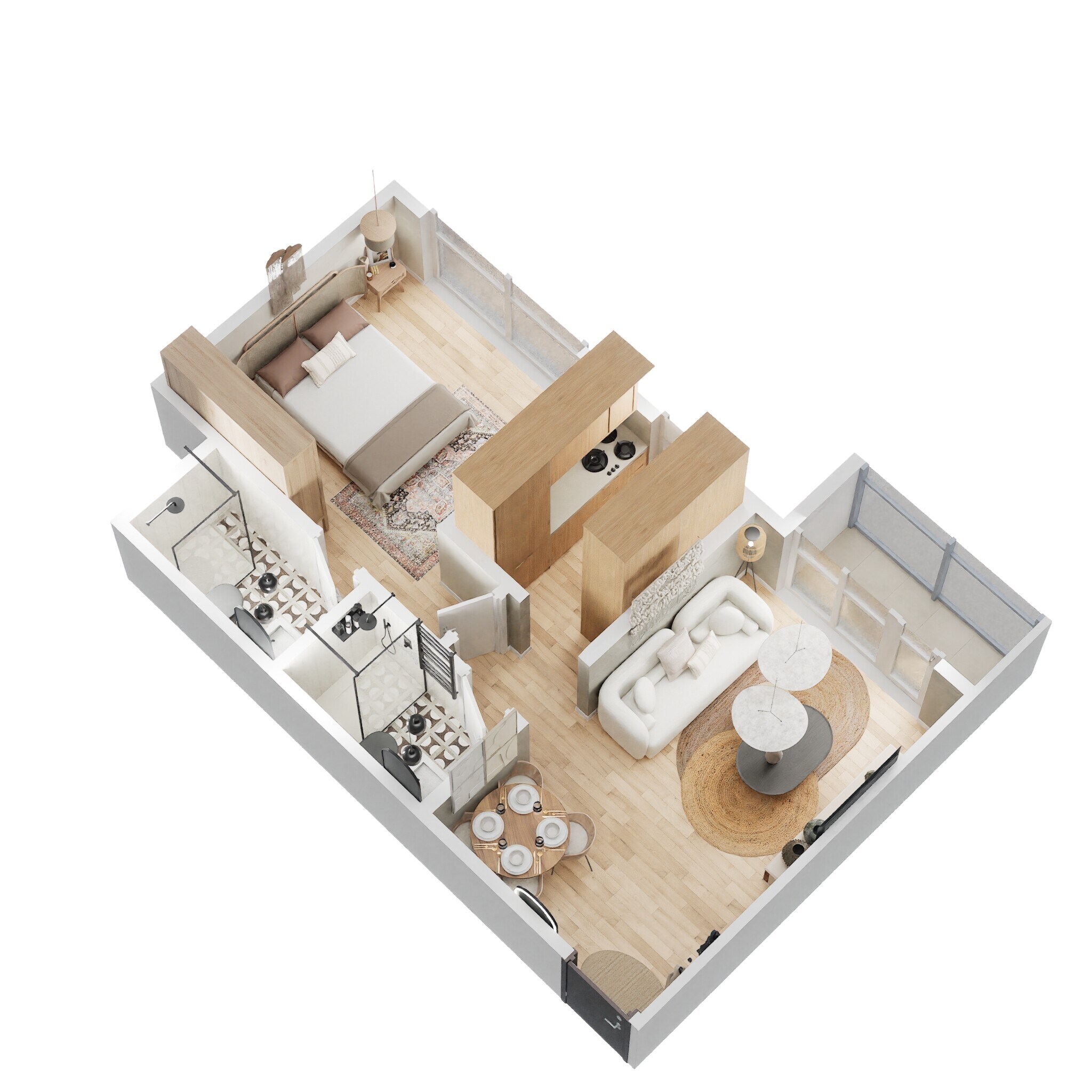 Floor plan of 1 BHK 434 Sq. Ft. Apartment in Paradise Sai Suncity, Navi Mumbai