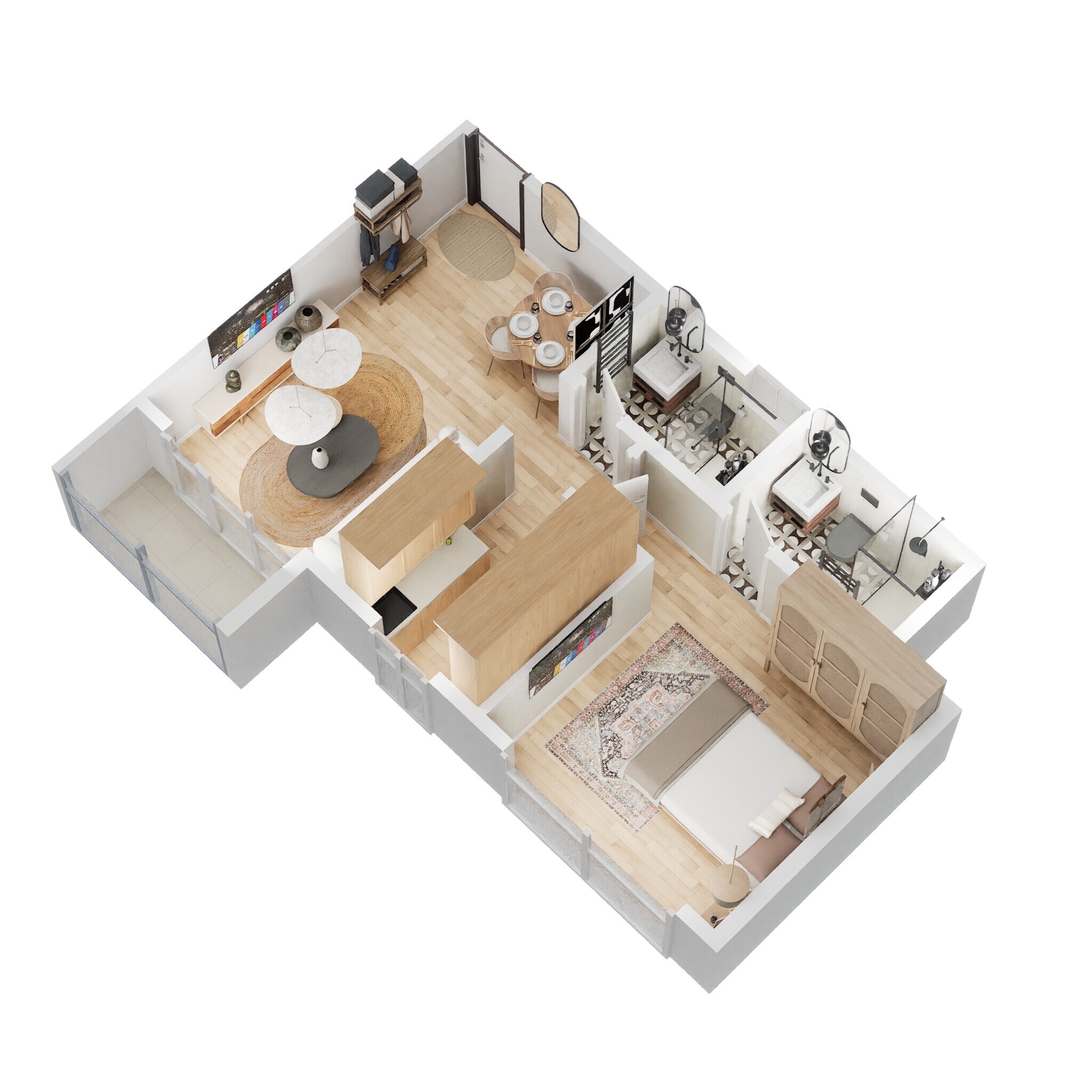 Floor plan of 1 BHK 474 Sq. Ft. Apartment in Paradise Sai Suncity, Navi Mumbai
