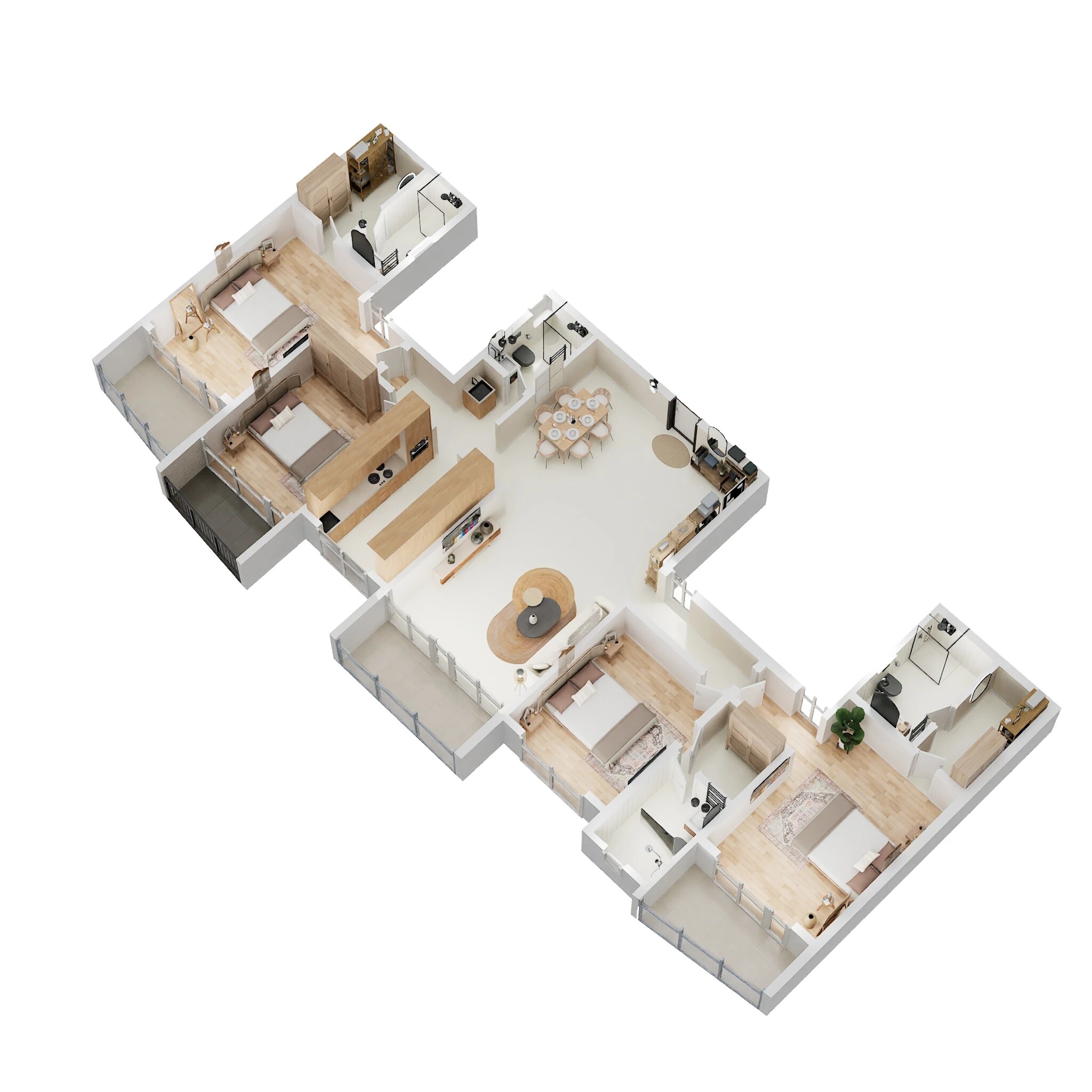 Floor plan of 4 BHK 2095 Sq. Ft. Apartment in Paradise Sai World Empire, Navi Mumbai