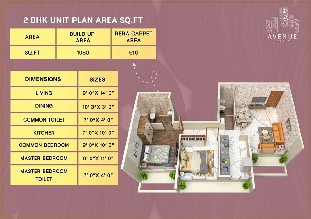 Floor plan of 2 BHK 618 Sq. Ft. Apartment in Parasmani Vaman Heritage, Navi Mumbai