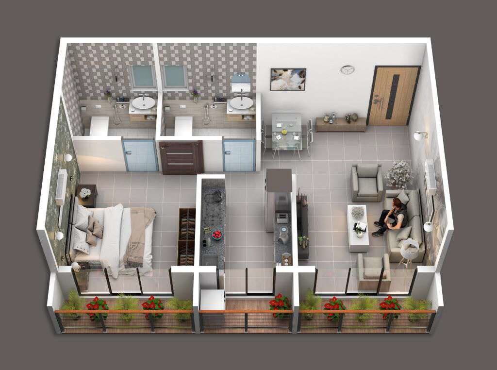 Floor plan of 1 BHK Apartment - 239 sq. ft. in Patil Shiv Samarth Enclave, Navi Mumbai