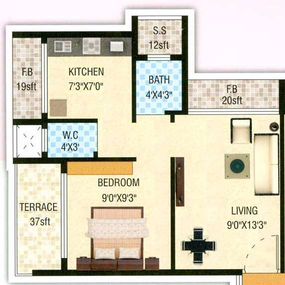 1 BHK 252 Sq. Ft. Apartment in Pinnacle Innovative Plaza-1