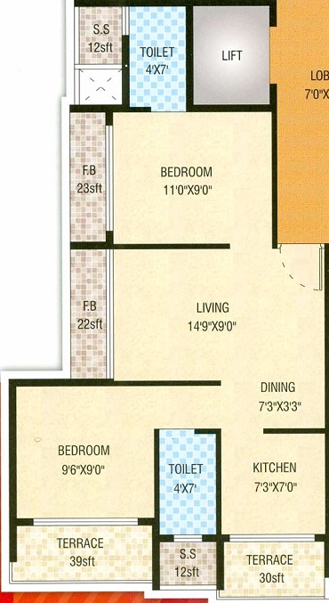 Pinnacle Innovative Plaza-1 2 BHK Layout