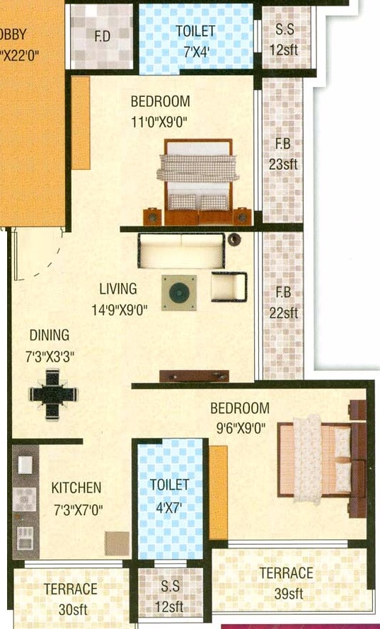 Pinnacle Innovative Plaza-1 2 BHK Layout