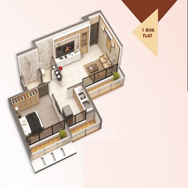 1 BHK 269 Sq. Ft. Apartment