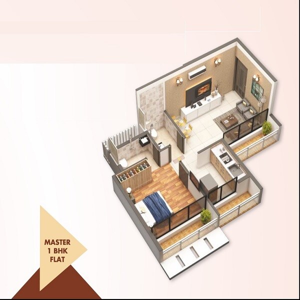1 BHK 384 Sq. Ft. Apartment