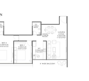 2 BHK 817 Sq. Ft. Apartment in Platinum Sicily
