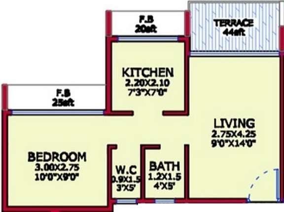 1 BHK 212 Sq. Ft. Apartment in Platinum Tulsi Sapphire