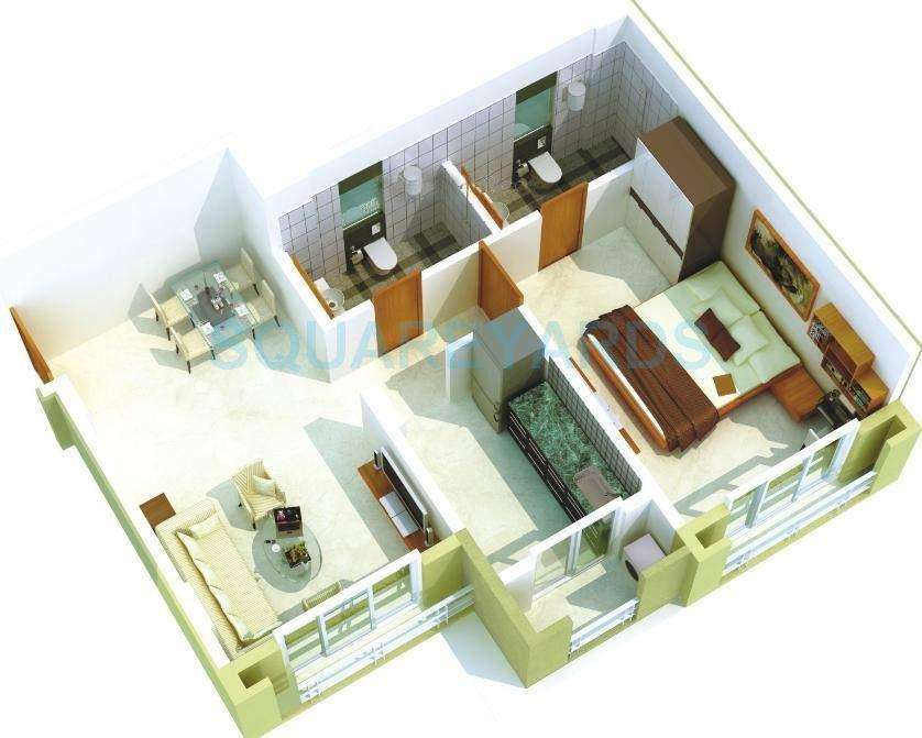 1 BHK 580 Sq. Ft. Apartment in Poddar Housing Samruddhi Hill View