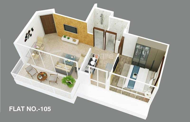 Pote Emrald 1 BHK Layout