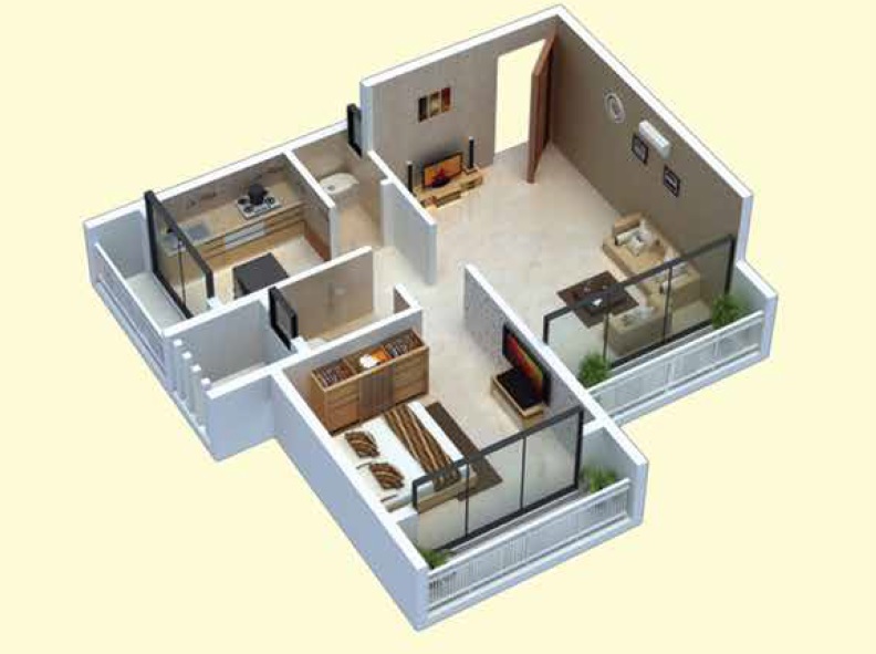 1 BHK 338 Sq. Ft. Apartment in Prabhu Lok