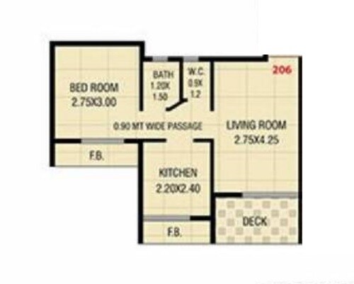 1 BHK 279 Sq. Ft. Apartment