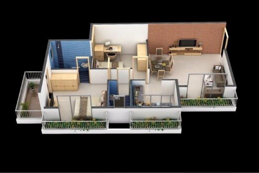 2 BHK 963 Sq. Ft. Apartment