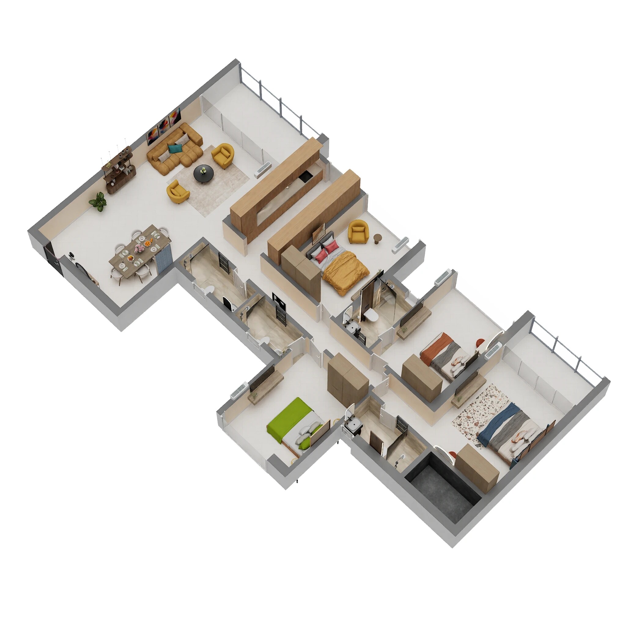 4 BHK 1650 Sq. Ft. Apartment