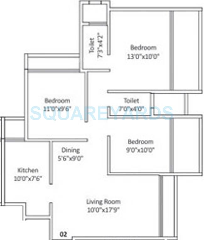 3 BHK 1475 Sq. Ft. Apartment in Progressive Group Icon