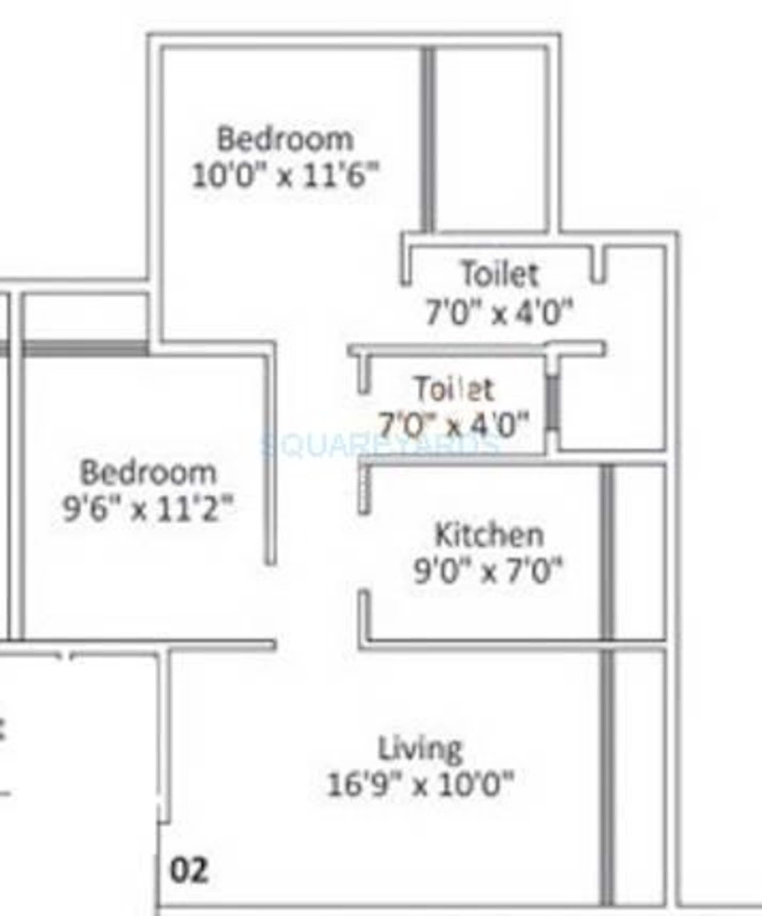 progressive group viva apartment 2bhk 1050sqft1