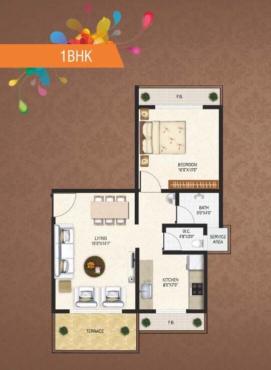 1 BHK 700 Sq. Ft. Apartment