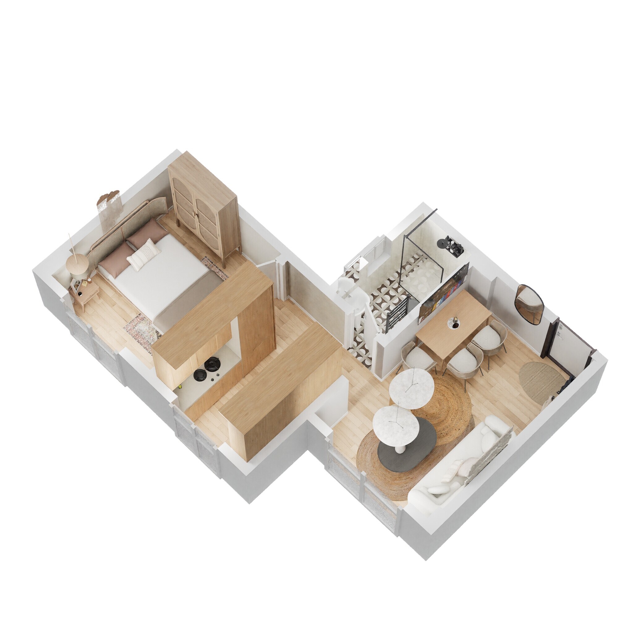 Floor plan of 1 BHK 329 Sq. Ft. Apartment in Puraniks City, Navi Mumbai