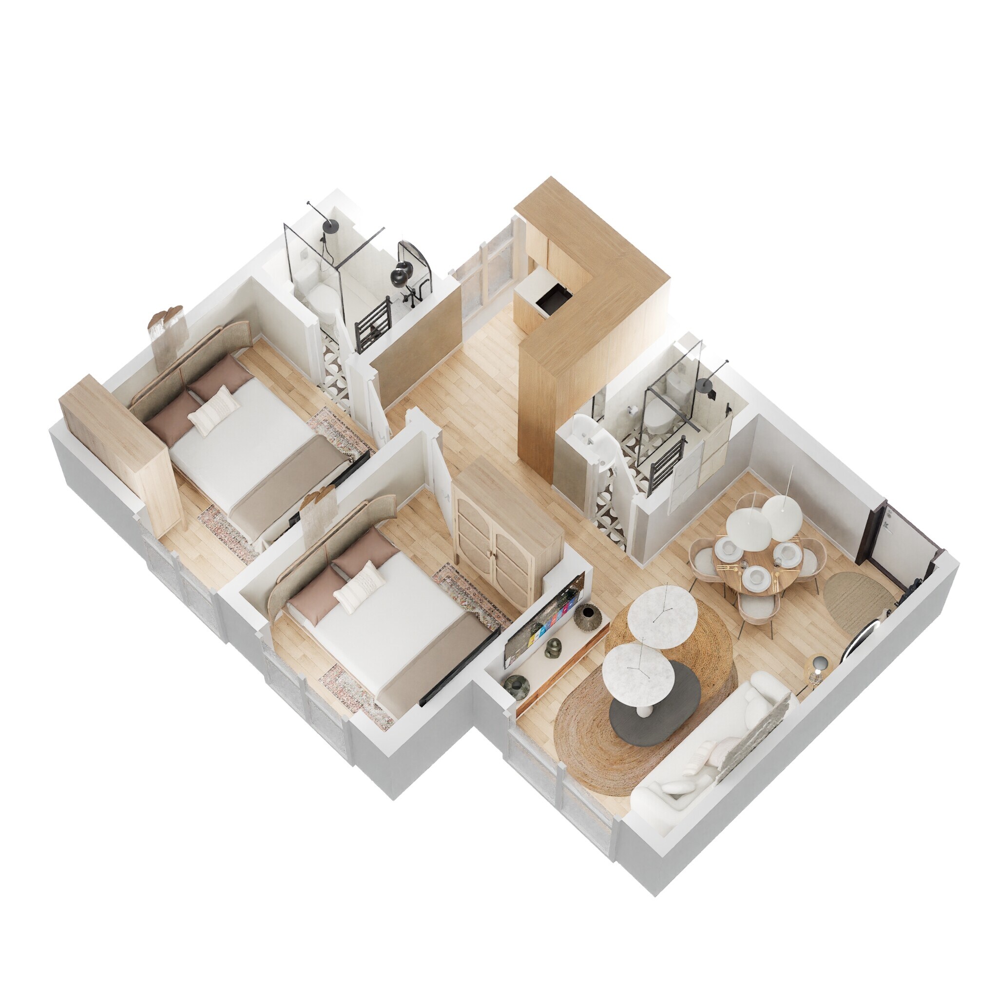 Floor plan of 2 BHK 473 Sq. Ft. Apartment in Puraniks City Sector 2, Navi Mumbai