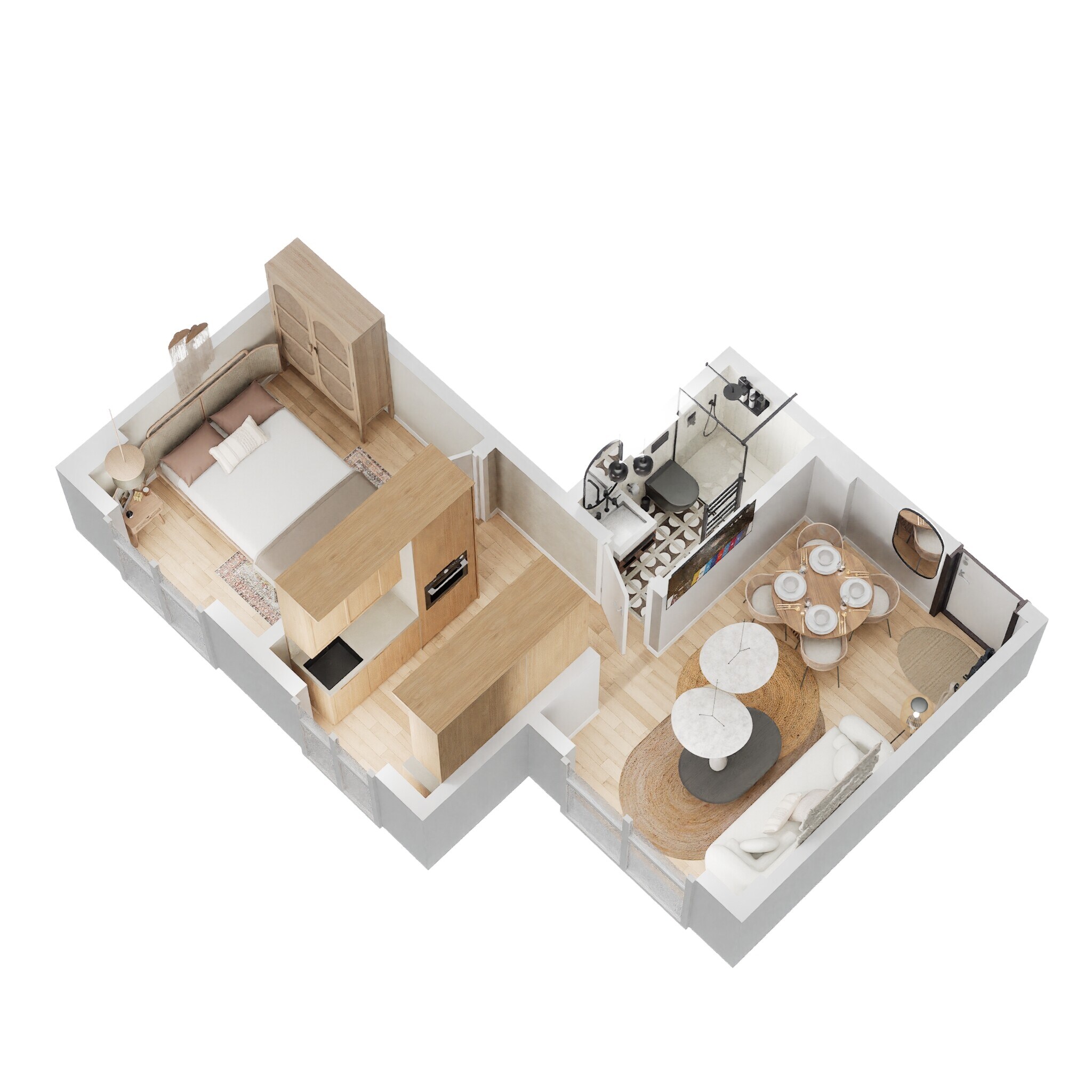 Floor plan of 1 BHK 322 Sq. Ft. Apartment in Puraniks City Sector 3, Navi Mumbai