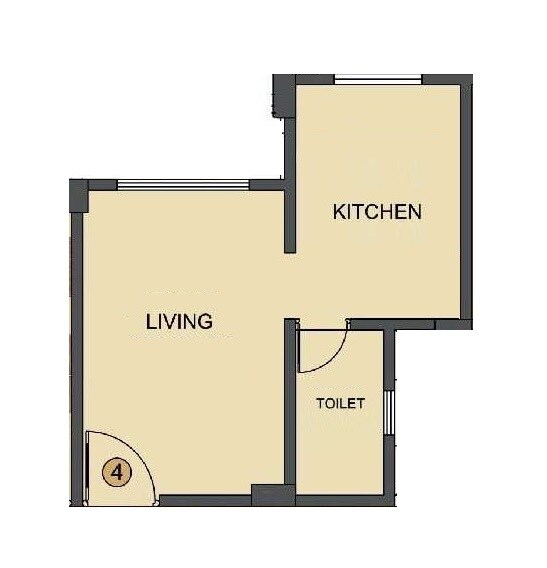 Floor plan of 214 Sq. Ft. Studio in Puraniks City, Navi Mumbai