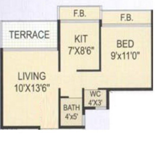 2 BHK 945 Sq. Ft. Apartment