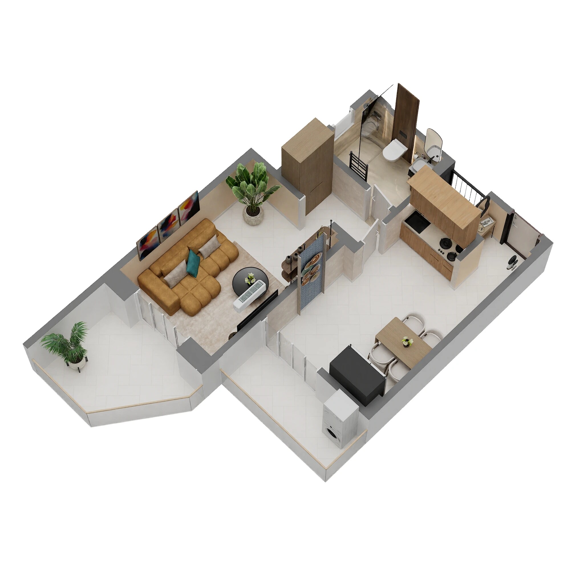 Floor plan of 1 BHK 443 Sq. Ft. Apartment in Pushpam Luxe 28, Navi Mumbai