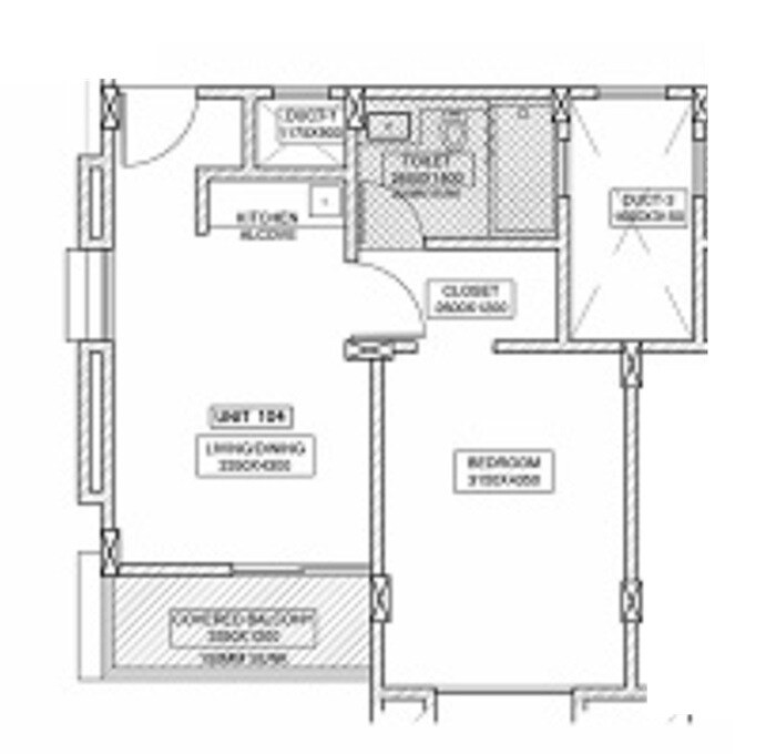 1 BHK 447 Sq. Ft. Apartment