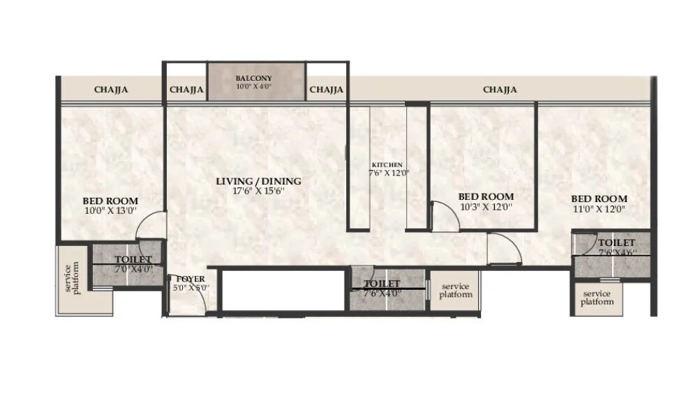 2 BHK 724 Sq. Ft. Apartment