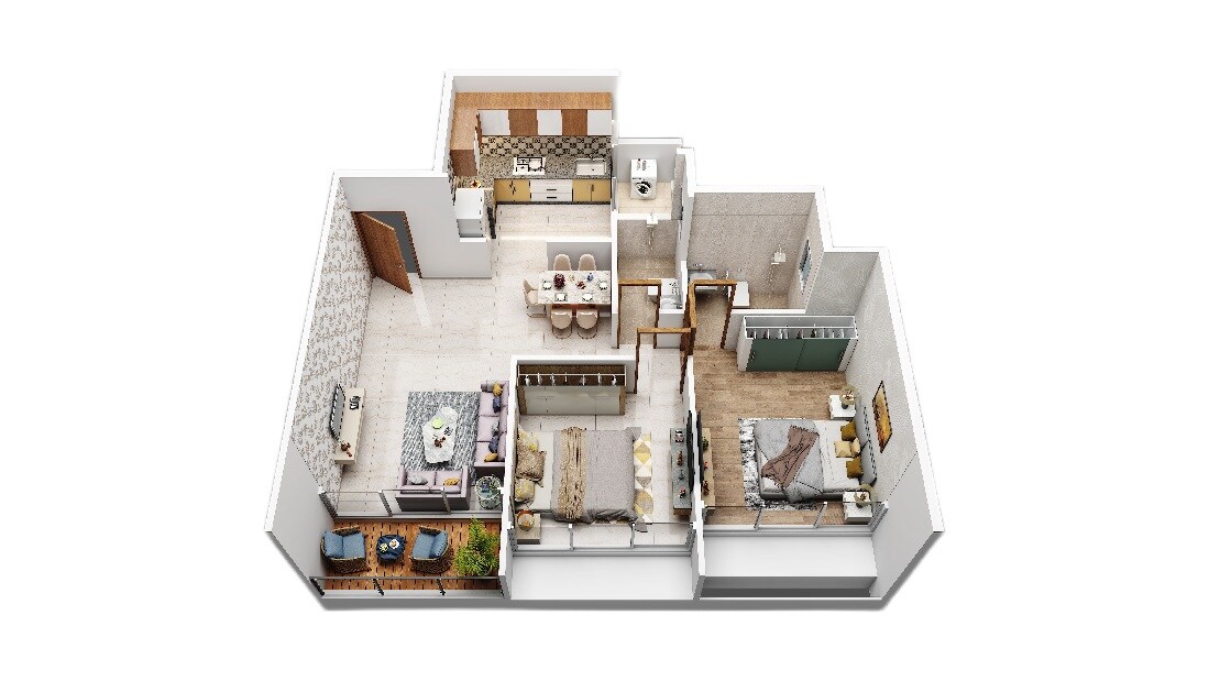 2 BHK 621 Sq. Ft. Apartment