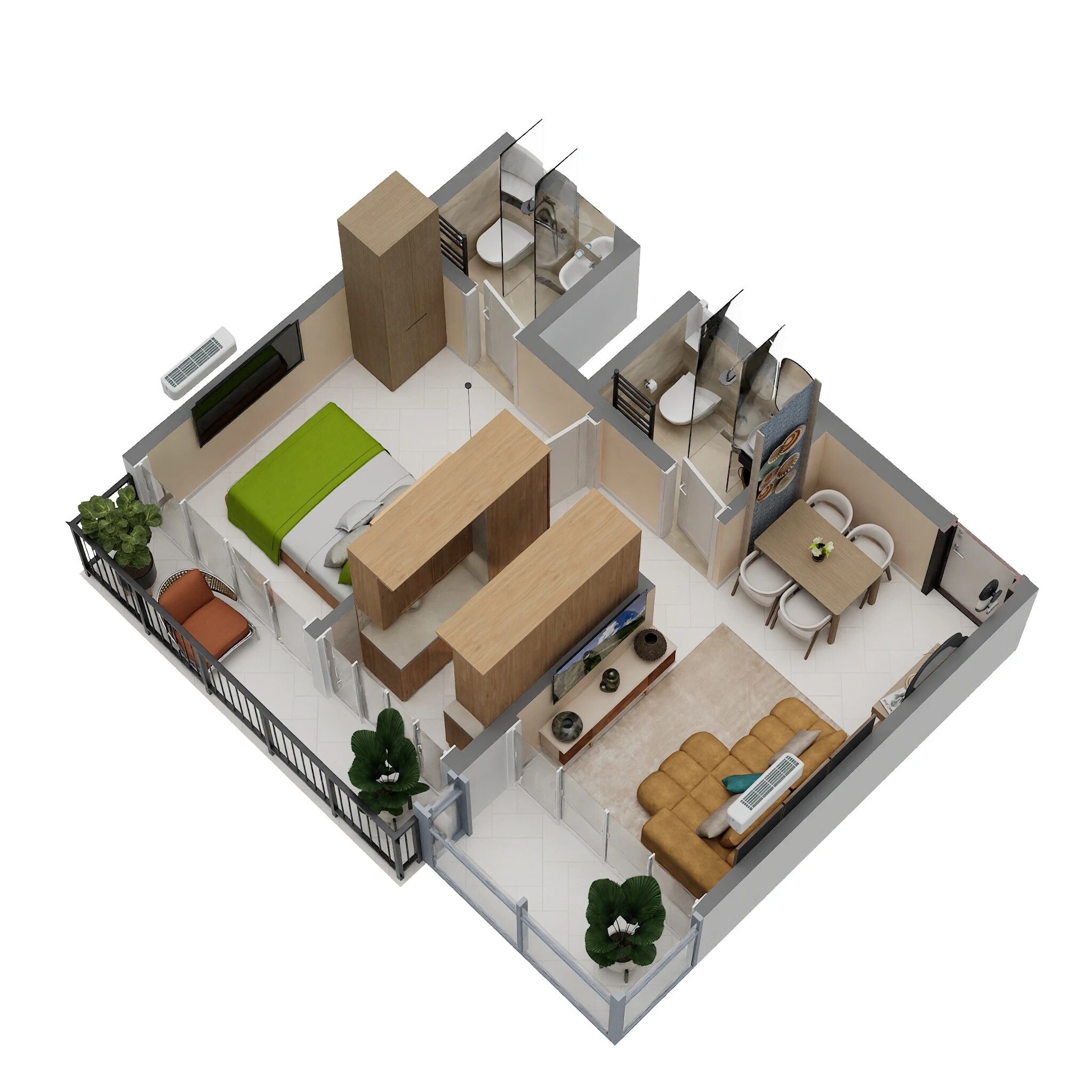 1 BHK 351 Sq. Ft. Apartment