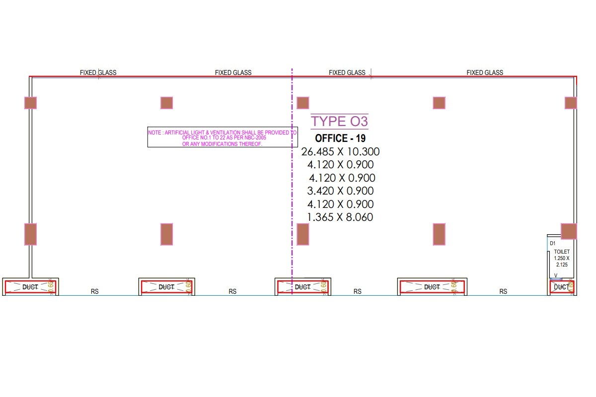 Floor plan of 3241 Sq. Ft. Office Space in Regency Square, Navi Mumbai