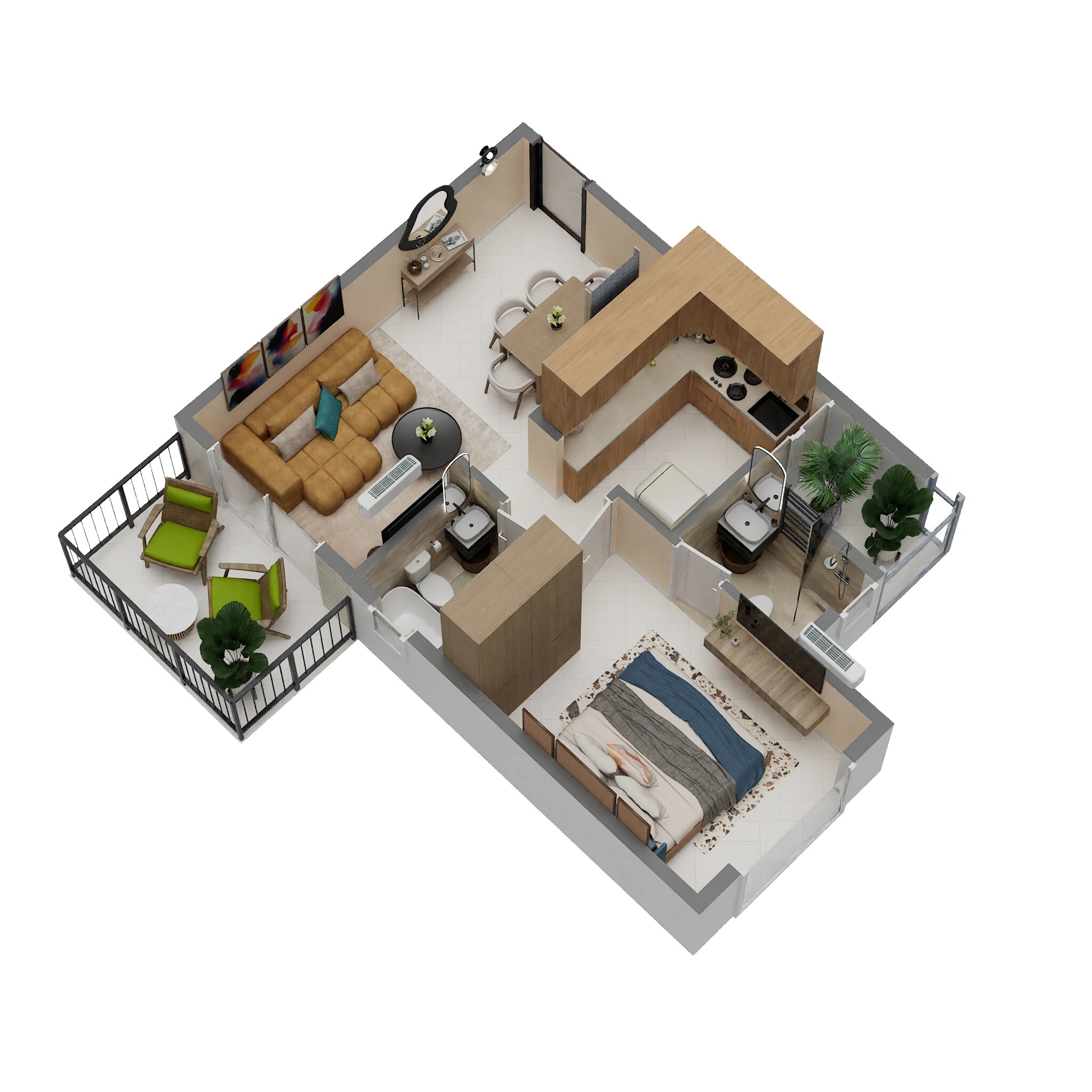 Floor plan of 1 BHK 478 Sq. Ft. Apartment in RG Nakshatra Tower, Navi Mumbai