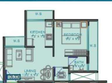 1 BHK 303 Sq. Ft. Apartment in Riddhi Gokuldham