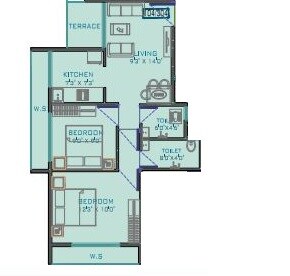 2 BHK 595 Sq. Ft. Apartment