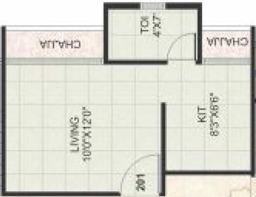 Floor plan of 164 Sq. Ft. Studio in RK Vaishnavi Hill View, Navi Mumbai