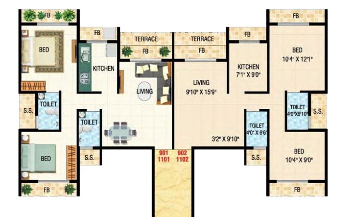 2 BHK 1092 Sq. Ft. Apartment