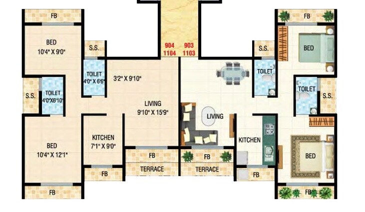 2 BHK 1120 Sq. Ft. Apartment