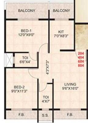 2 BHK 930 Sq. Ft. Apartment