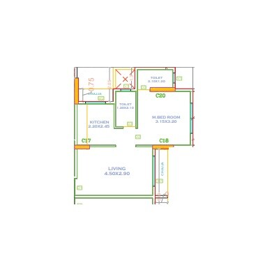 1 BHK 380 Sq. Ft. Apartment