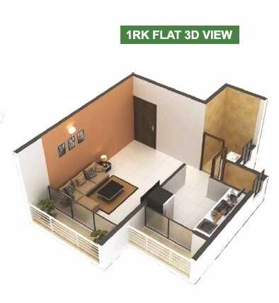 Floor plan of 194 Sq. Ft. Studio in Sai Aangan Mumbai, Navi Mumbai